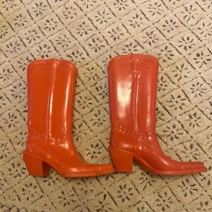 Vintage Donald J. Pliner red cowboy rain boots